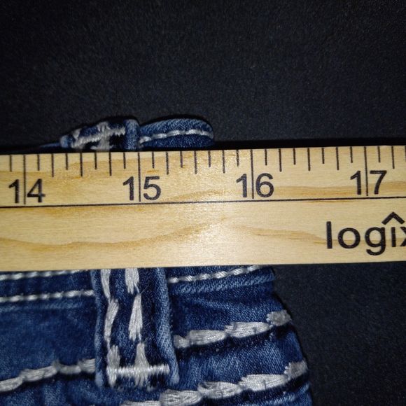 Miss Me Signature Capri Jeans Size 30 Wide Stitch Medium Wash Denim Capris - Picture 10 of 12